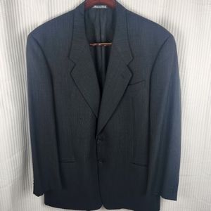Giorgio Armani Le Collezioni Virgin Wool Gray‎ Stripe Blazer Suit Jacket 43 L